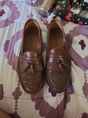 Men’s Brown Leather Tassel Loafers - Classic Slip-On Dress Loafers